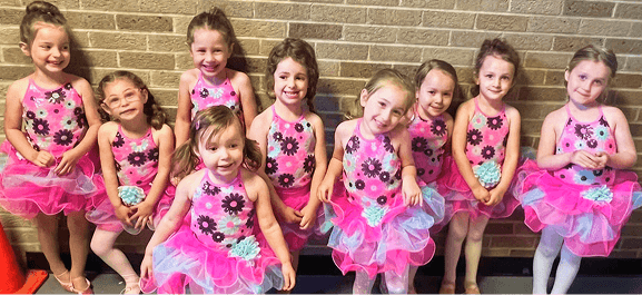 Little Dancers class — young dancers at Momentum Performing Arts